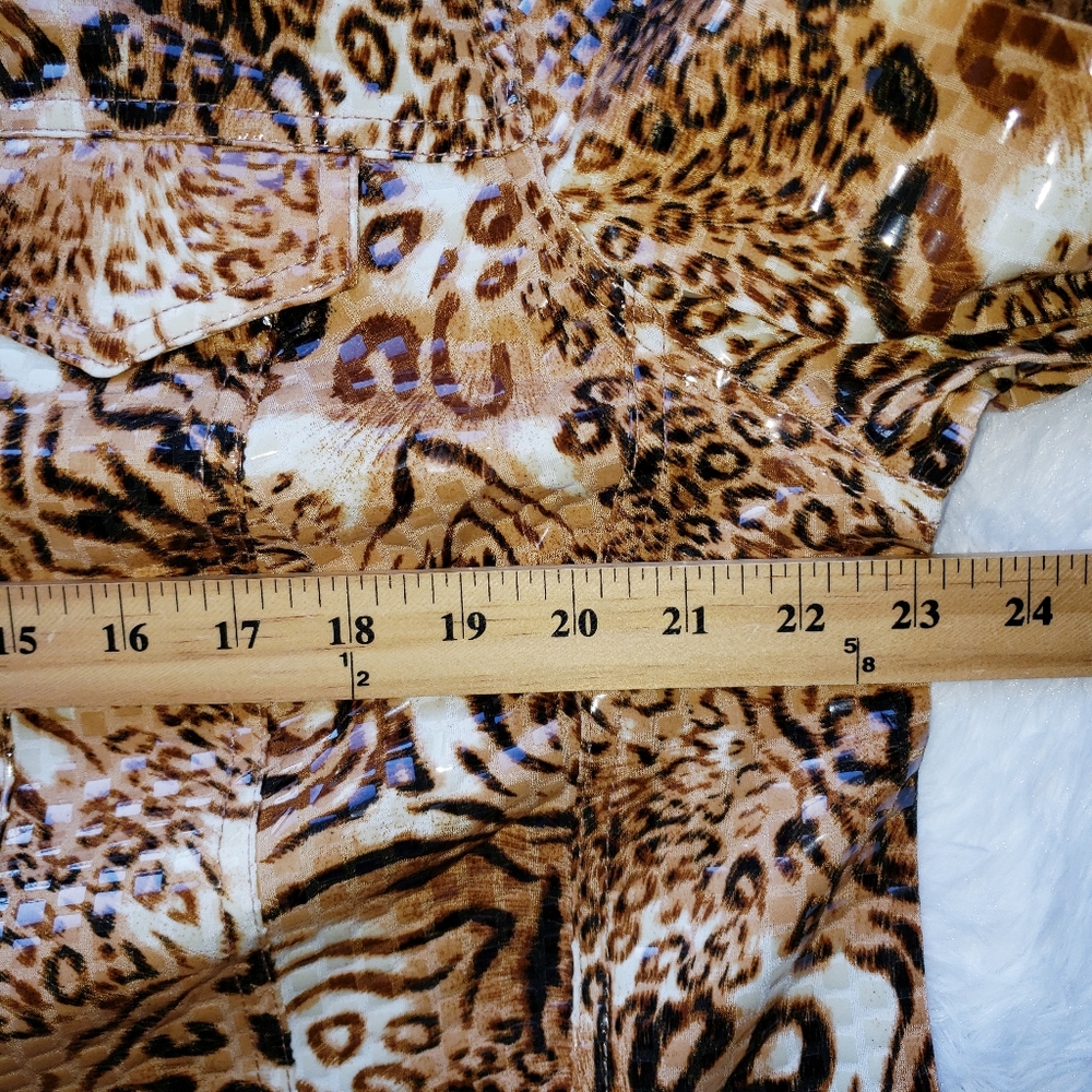Ruby Rd. Animal Print Jacket Plus Size 18W Tiger Leopard - Picture 11 of 14